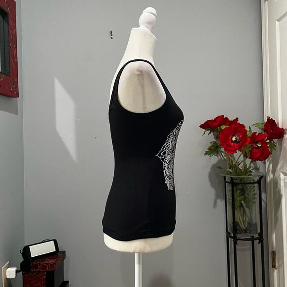 NEW Bebe Y2K Ribbed Bling Rhinestone Graphic Scoop Neck Tank Top S NWOT - Picture 11 of 12